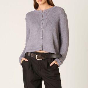 Nia Ariana Cardigan Gray Wool Blend Size S/M